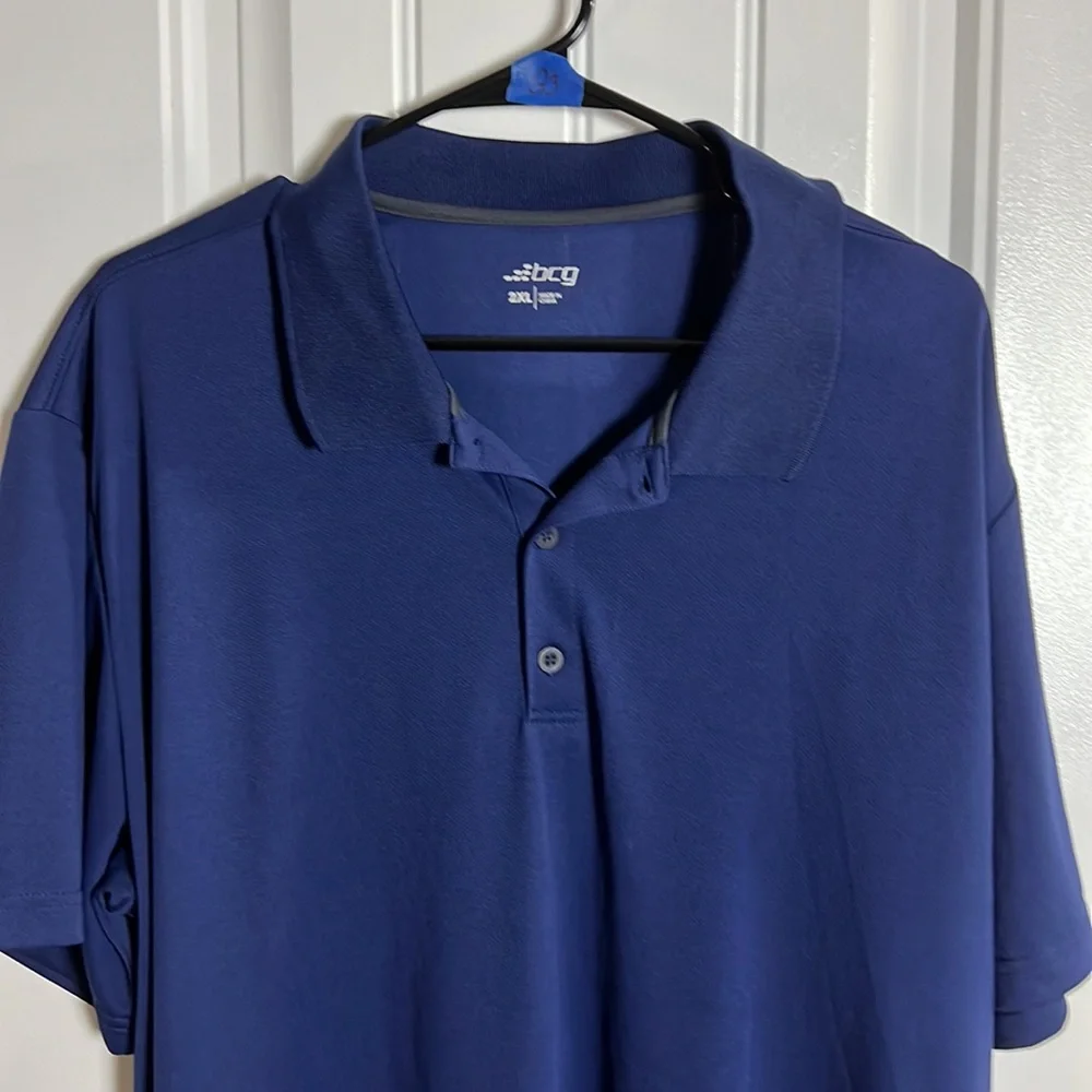 BCG Mens Coaches Polo medieval blue collard dri fit NEW WITH TAGS - Picture 2 of 7